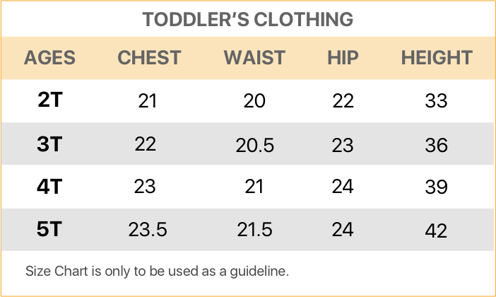 Size Guide  Nobody's Child